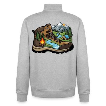 Camp Adventure Boot - Unisex Organic Zip Sweatshirt von Stanley/Stella - Grau meliert - Hinten - AI Model Male 185 light (185cm)