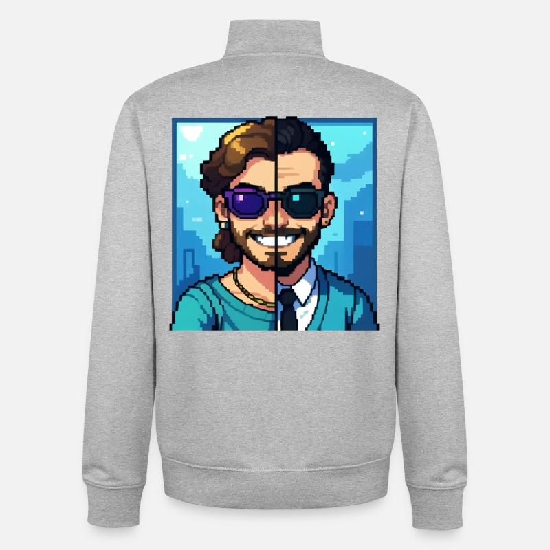 BOY MEET BOY - nice people - Sweat zippé unisexe en coton bio Stanley/Stella - gris chiné