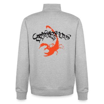 Scorpion - Sweat zippé unisexe en coton bio Stanley/Stella - gris chiné - Dos - AI Model Male 185 light (185cm)