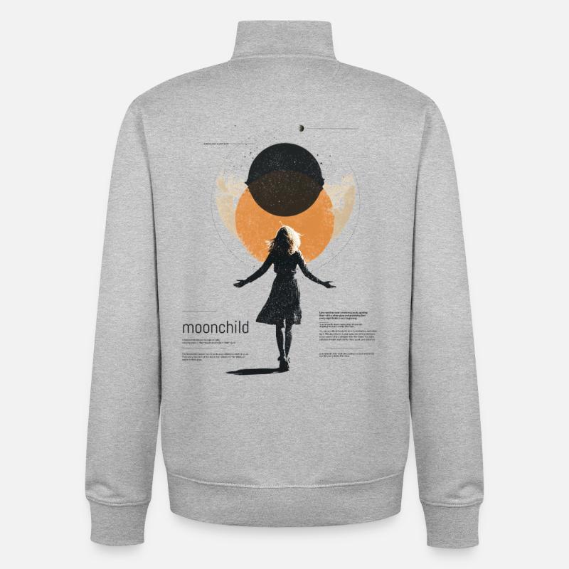 Mondscheinkind im Traumkreis - Unisex Organic Zip Sweatshirt von Stanley/Stella - Grau meliert