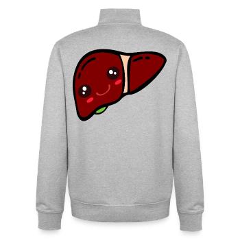 Gallbladder Liver - Unisex Organic Zip Sweatshirt by Stanley/Stella - heather grey - Back - AI Model Male 185 light (185cm)