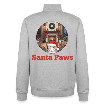 Weihnachtskatze – Santa Paws - Unisex Organic Zip Sweatshirt von Stanley/Stella - Grau meliert - Hinten - AI Model Male 185 light (185cm)