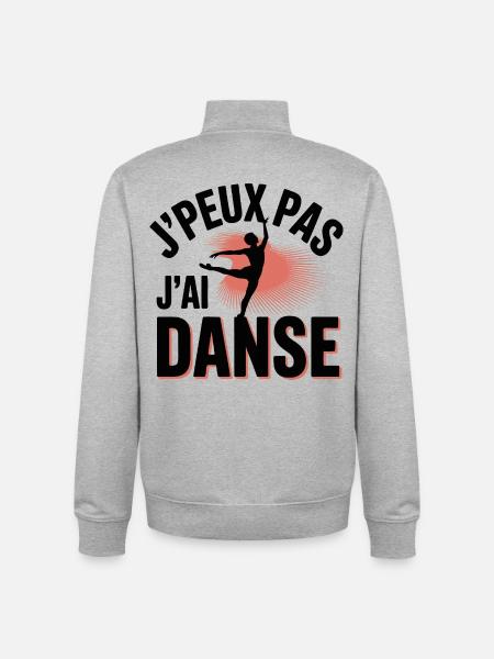 J'Peux Pas J'Ai Danse - Sweat zippé unisexe en coton bio Stanley/Stella - gris chiné