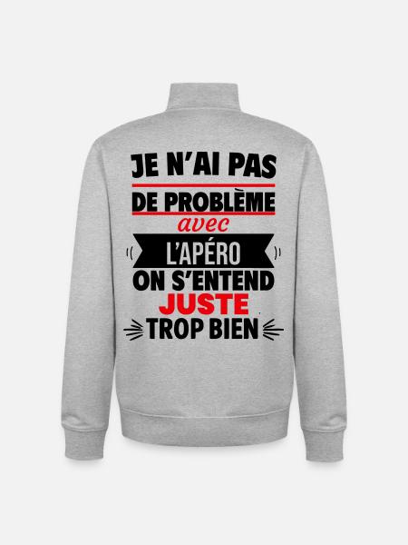 Just with aperitif humor - Unisex Organic Zip Sweatshirt by Stanley/Stella - heather grey