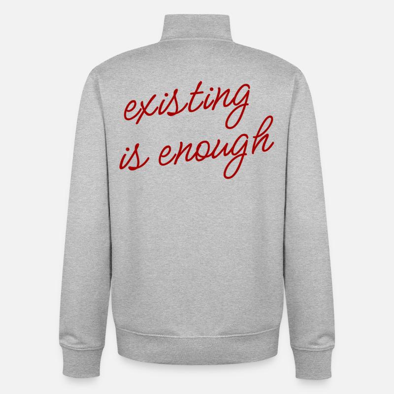 Exister suffit Thème d’ambiance - Sweat zippé unisexe en coton bio Stanley/Stella - gris chiné
