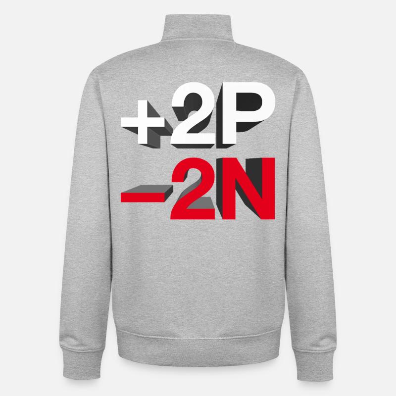 +2P -2N / +peace -hate - let's talk - Unisex Organic Zip Sweatshirt by Stanley/Stella - heather grey