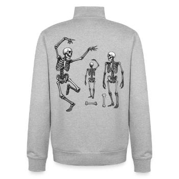 SKELETONS DANCER #1 - black & white - Unisex Organic Zip Sweatshirt by Stanley/Stella - heather grey - Back - AI Model Male 185 light (185cm)