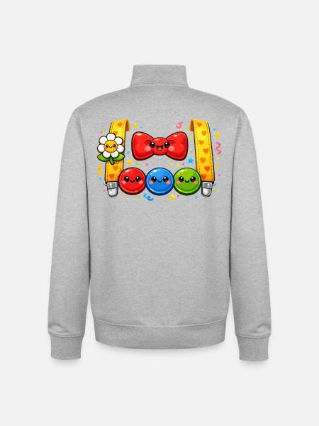 Clown Kostüm Karneval Fasching Geschenk - Unisex Organic Zip Sweatshirt von Stanley/Stella - Grau meliert