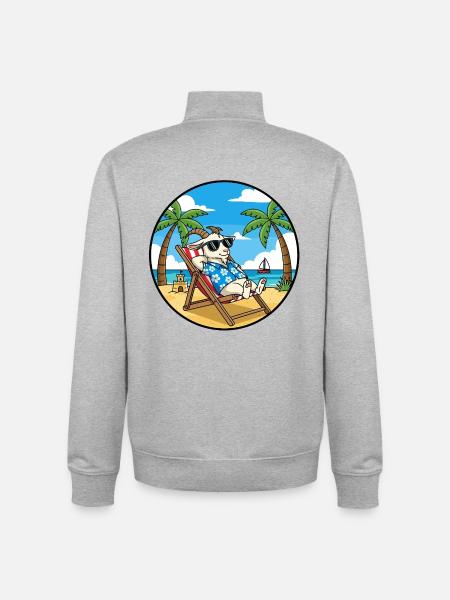 Coole Sommer-Stimmung im Ziegenstrandurlaub - Unisex Organic Zip Sweatshirt von Stanley/Stella - Grau meliert