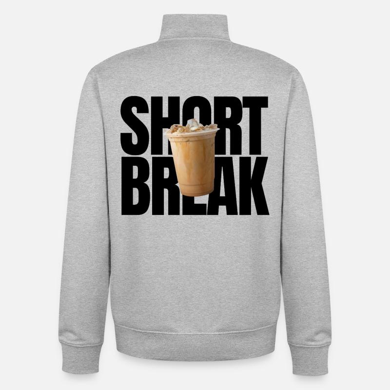 Courte pause - Sweat zippé unisexe en coton bio Stanley/Stella - gris chiné