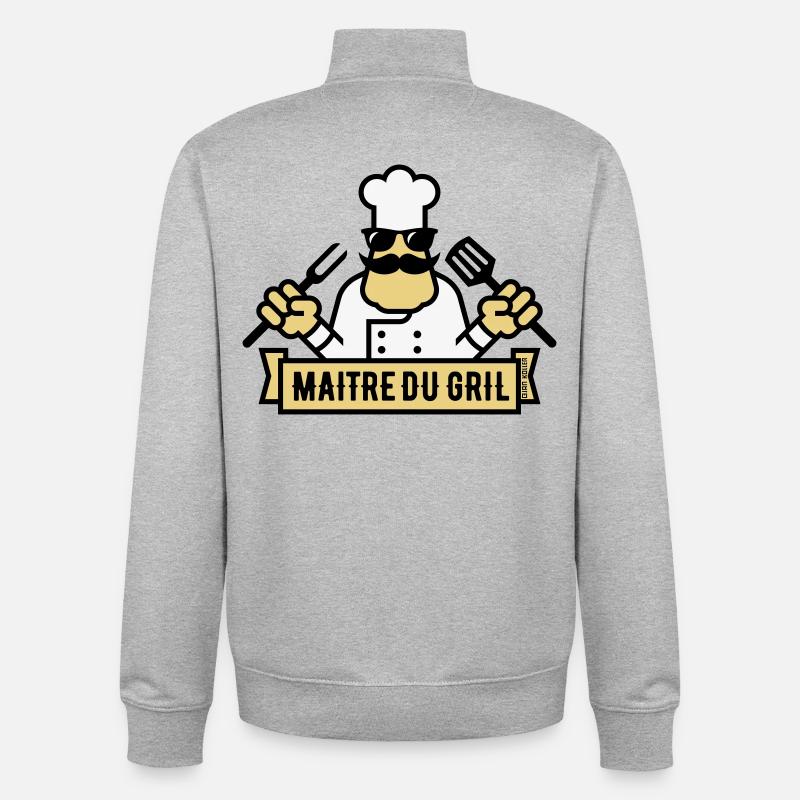 Grill Master (Grill / BBQ / BBQ / 3C) - Unisex Organic Zip Sweatshirt von Stanley/Stella - Grau meliert