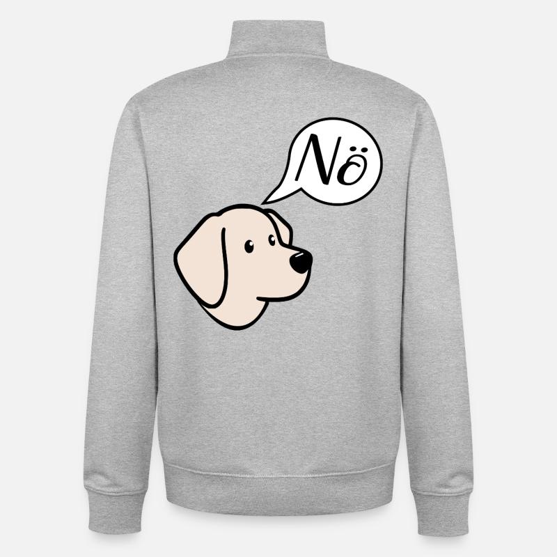 Pas de chiens - Sweat zippé unisexe en coton bio Stanley/Stella - gris chiné