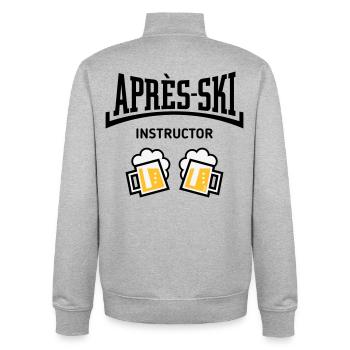 Après-Ski Instructor (Bier Apres Ski Konkav POS3C) - Unisex Organic Zip Sweatshirt von Stanley/Stella - Grau meliert - Hinten - AI Model Male 185 light (185cm)