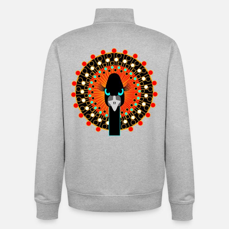 Oiseau avec attitude - Sweat zippé unisexe en coton bio Stanley/Stella - gris chiné