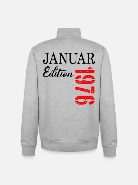 51st birthday January 1976 - Unisex Organic Zip Sweatshirt by Stanley/Stella - heather grey