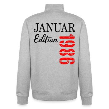 41. Geburtstag Januar 1986 - Unisex Organic Zip Sweatshirt von Stanley/Stella - Grau meliert - Hinten - AI Model Male 185 light (185cm)