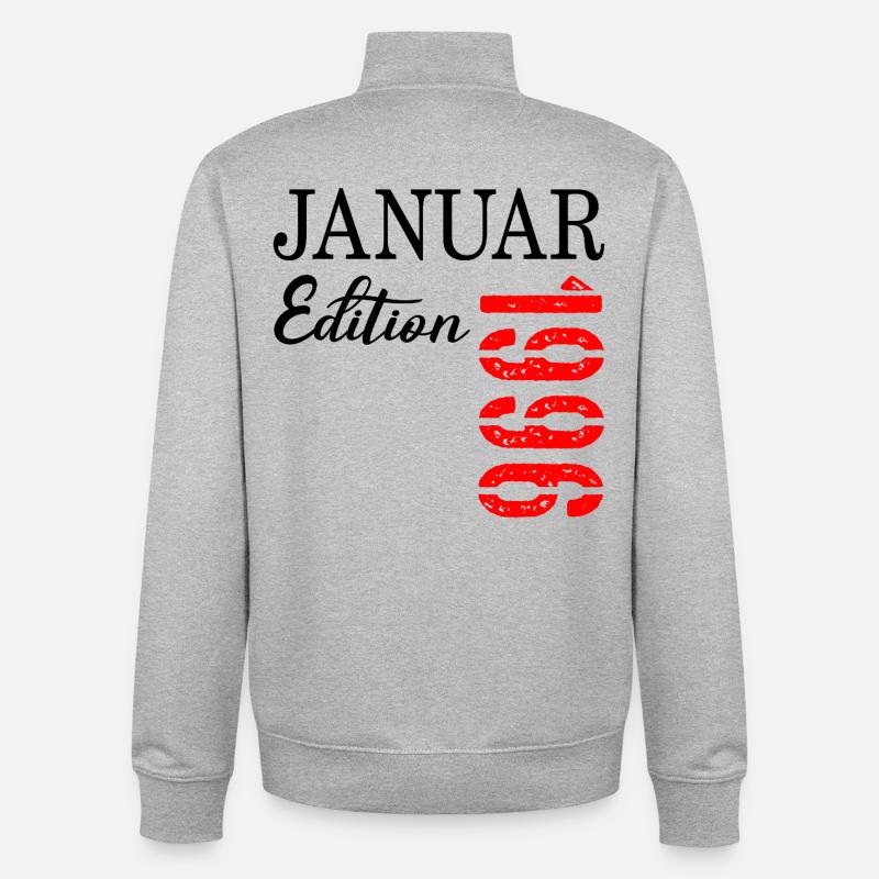 31e anniversaire - janvier 1996 - Sweat zippé unisexe en coton bio Stanley/Stella - gris chiné