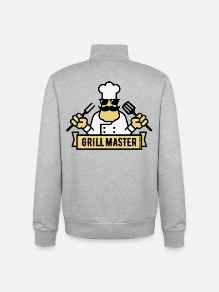 Grill Master (Grilling / Barbecue / BBQ / 3C) - Unisex Organic Zip Sweatshirt by Stanley/Stella - heather grey