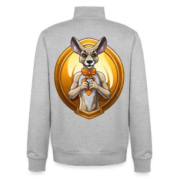 Heart Dog in Medallion - Unisex Organic Zip Sweatshirt by Stanley/Stella - heather grey - Back - AI Model Male 185 light (185cm)
