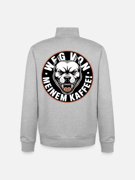Angry Dog Coffee Logo - Unisex Organic Zip Sweatshirt by Stanley/Stella - heather grey