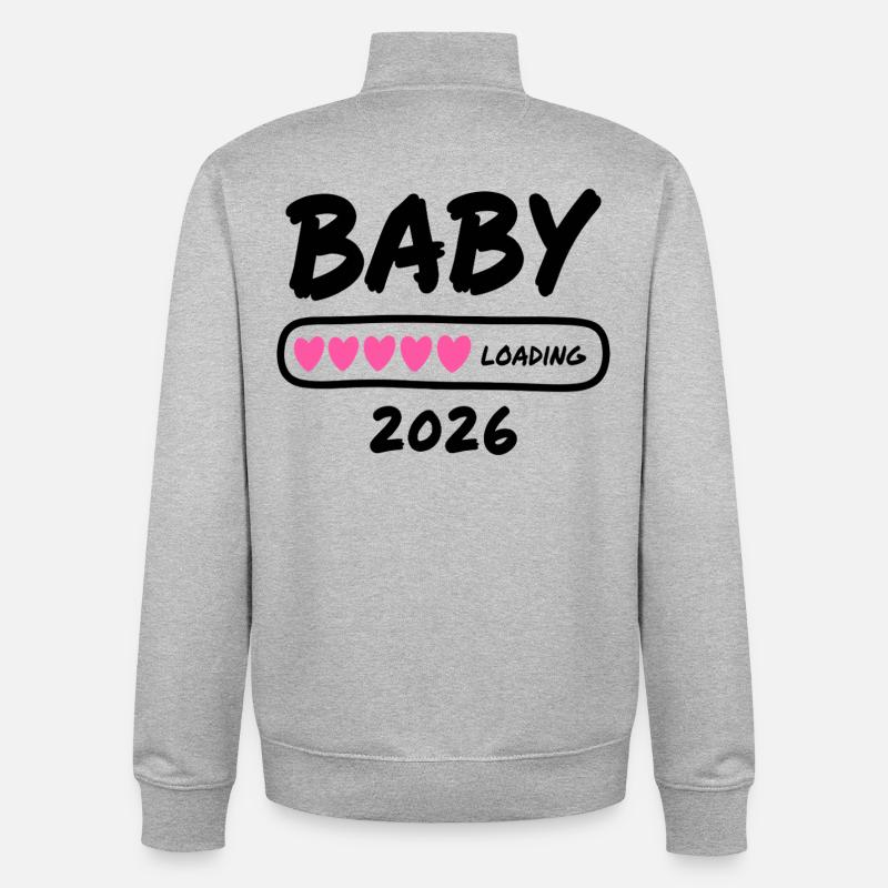 Baby Loading 2026 Parents enceintes - Sweat zippé unisexe en coton bio Stanley/Stella - gris chiné
