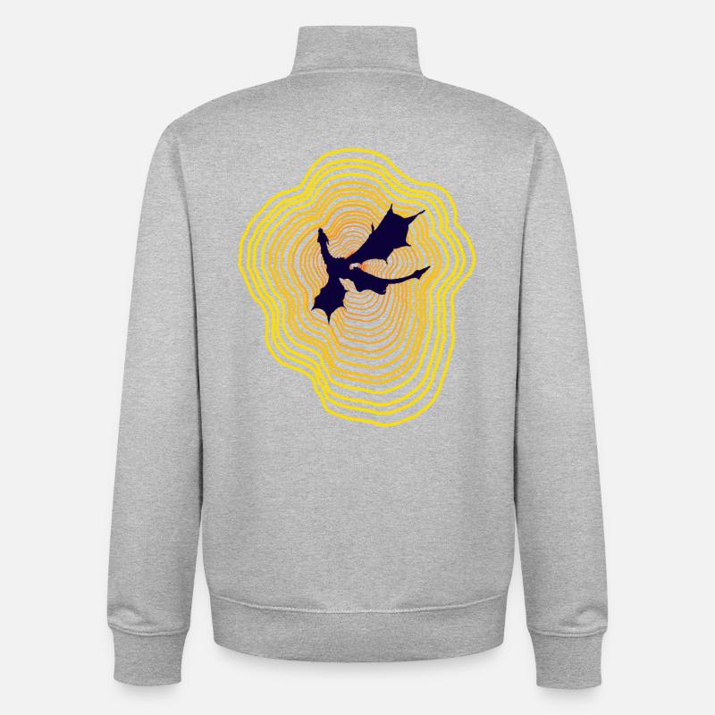 Explosion d’Or - Sweat zippé unisexe en coton bio Stanley/Stella - gris chiné