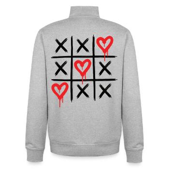 Graffiti Herzen – Dripping Love Street-Art - Unisex Organic Zip Sweatshirt von Stanley/Stella - Grau meliert - Hinten - AI Model Male 185 light (185cm)