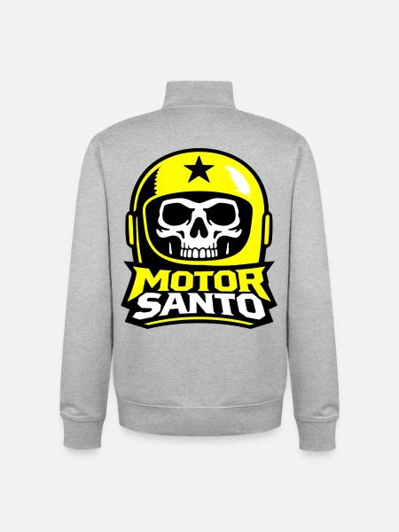 Motor Santo Skull Logo - Unisex Organic Zip Sweatshirt by Stanley/Stella - heather grey