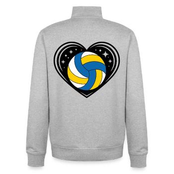 Volleyball Galaxy - Unisex Organic Zip Sweatshirt von Stanley/Stella - Grau meliert - Hinten - AI Model Male 185 light (185cm)