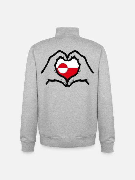 Greenland Love - Unisex Organic Zip Sweatshirt by Stanley/Stella - heather grey