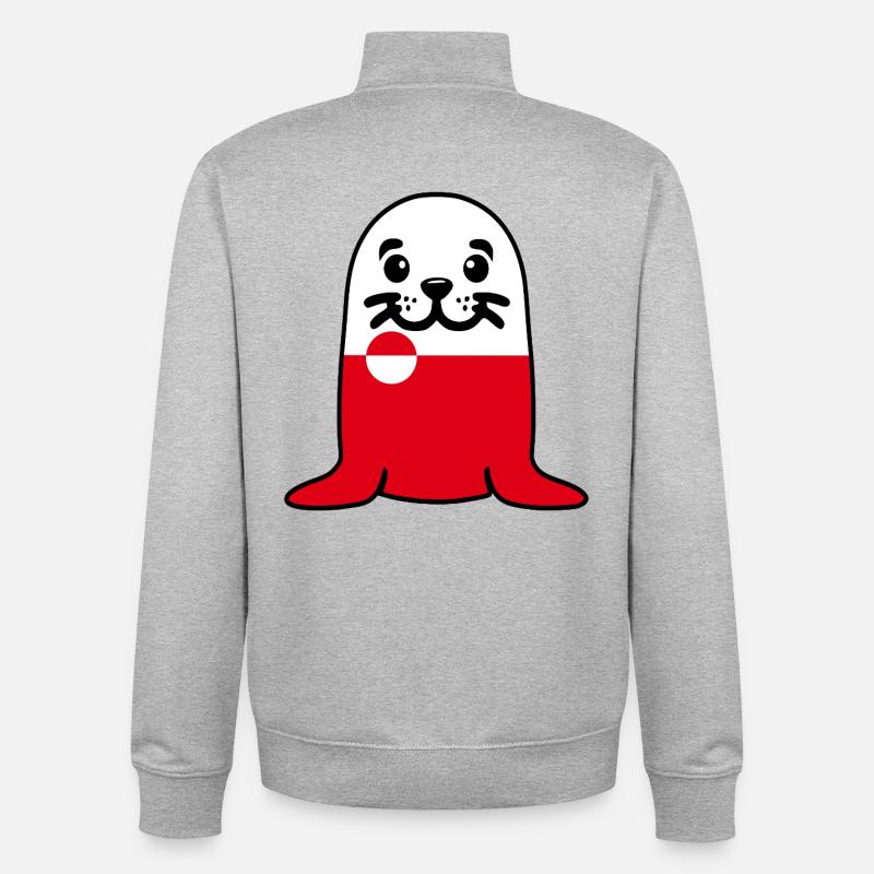 Robbe Grönland - Unisex Organic Zip Sweatshirt von Stanley/Stella - Grau meliert