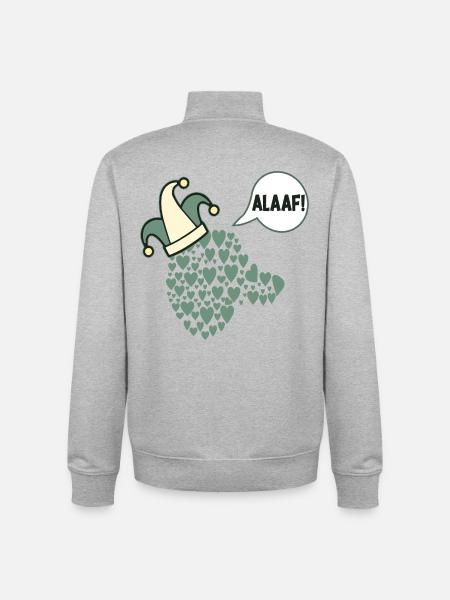 Karneval Alaaf Hunde Prinz - Unisex Organic Zip Sweatshirt von Stanley/Stella - Grau meliert