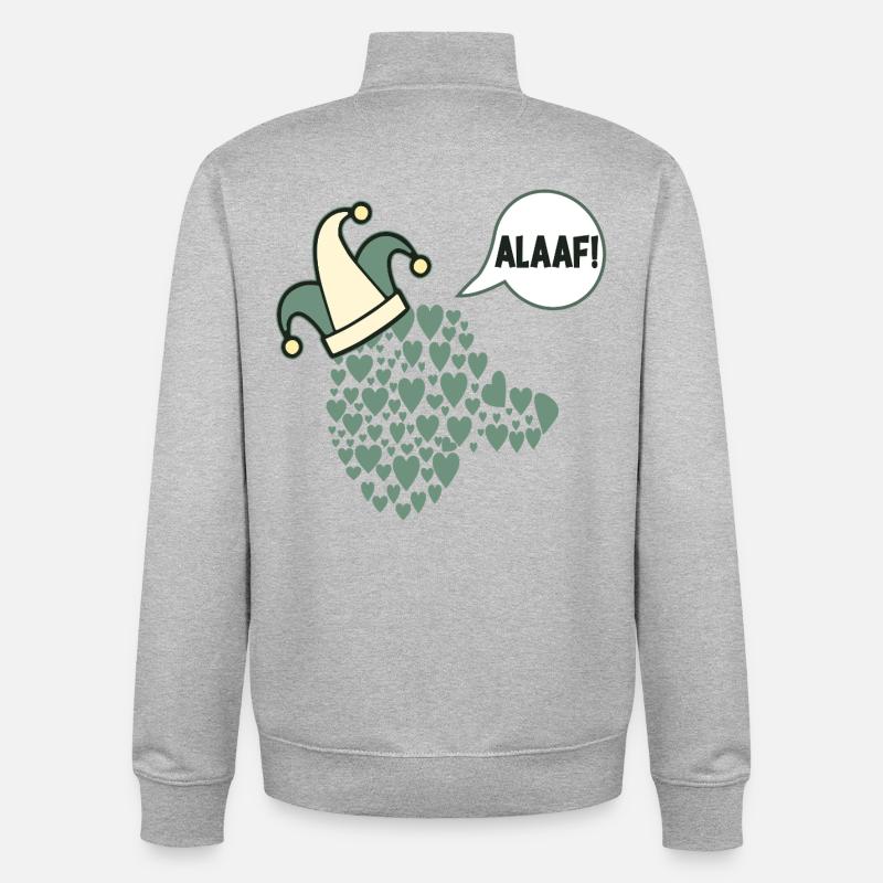 Le Prince des Chiens du Carnaval - Sweat zippé unisexe en coton bio Stanley/Stella - gris chiné
