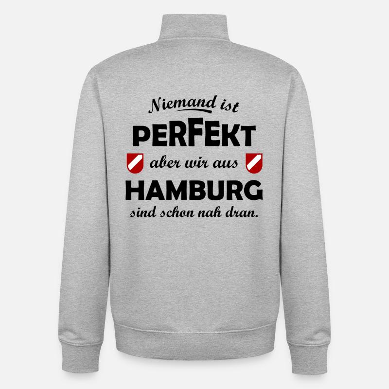 Les supporters de Hambourg - Sweat zippé unisexe en coton bio Stanley/Stella - gris chiné