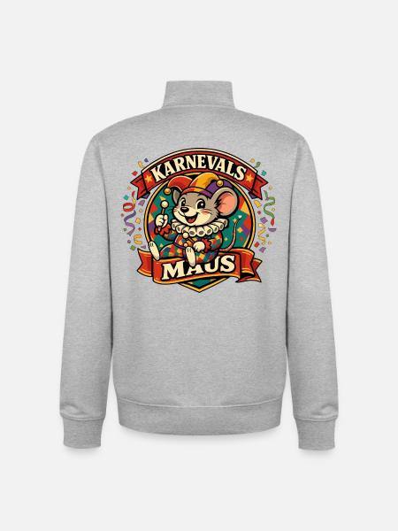 Karnevalsmaus Last Minute Kostüm - Unisex Organic Zip Sweatshirt von Stanley/Stella - Grau meliert