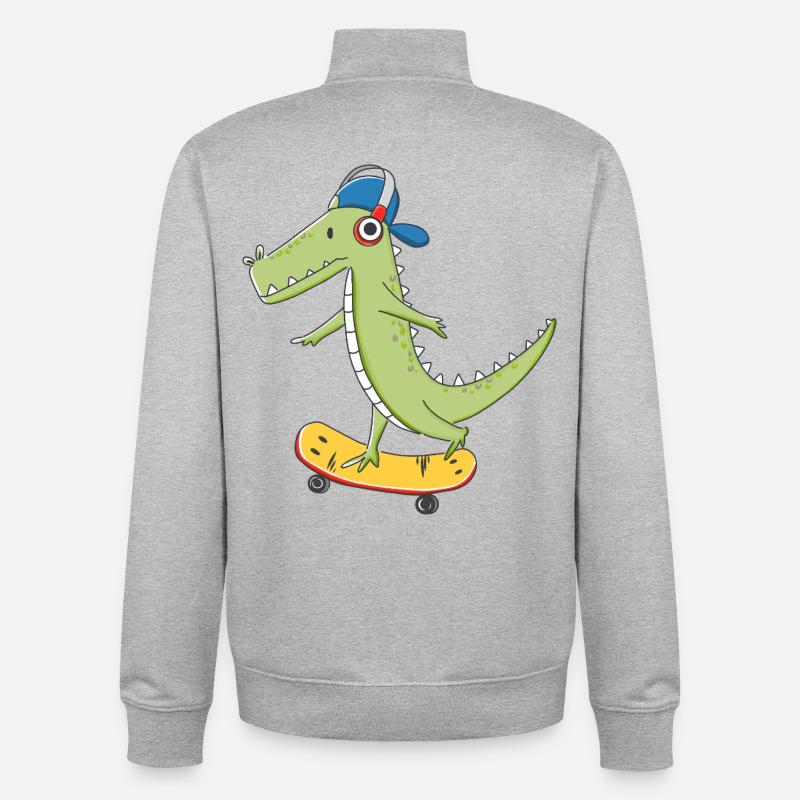 cooles Skater KROKO - Unisex Organic Zip Sweatshirt von Stanley/Stella - Grau meliert