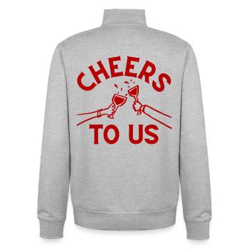 Cheers Celebration Design - Unisex Organic Zip Sweatshirt by Stanley/Stella - heather grey - Back - AI Model Male 185 light (185cm)