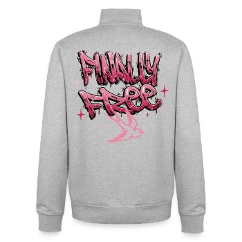 Family Pride Graffiti Bird - Sweat zippé unisexe en coton bio Stanley/Stella - gris chiné - Dos - AI Model Male 185 light (185cm)