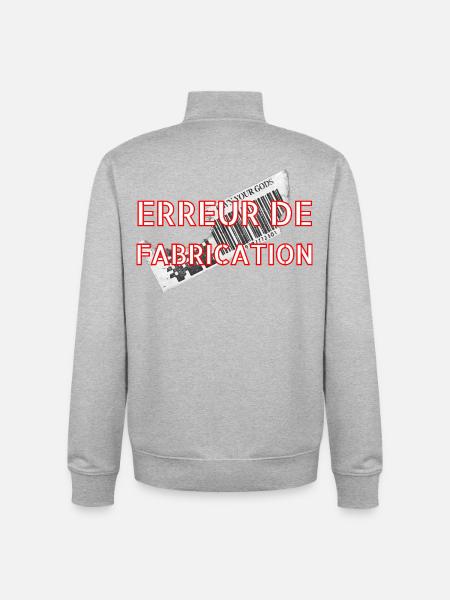 MANUFACTURING ERROR - Unisex Organic Zip Sweatshirt by Stanley/Stella - heather grey