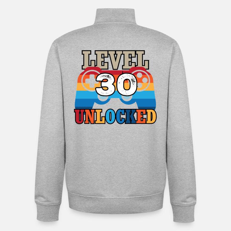 30e anniversaire 30 ans de jeu - Sweat zippé unisexe en coton bio Stanley/Stella - gris chiné