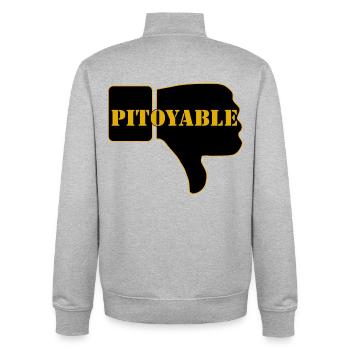 ERBÄRMLICH - Unisex Organic Zip Sweatshirt von Stanley/Stella - Grau meliert - Hinten - AI Model Male 185 light (185cm)