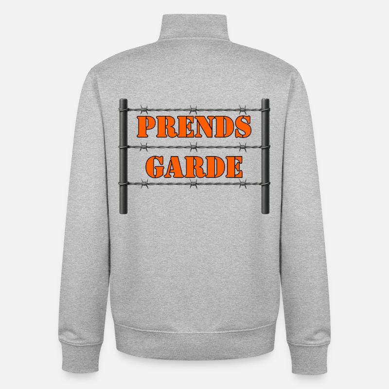 PRENDS GARDE. - Sweat zippé unisexe en coton bio Stanley/Stella - gris chiné