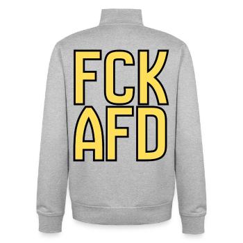 Gegenrechts Typo Protest - Unisex Organic Zip Sweatshirt von Stanley/Stella - Grau meliert - Hinten - AI Model Male 185 light (185cm)