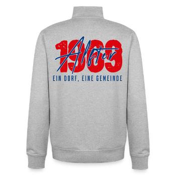 1969 Alfter Ein Dorf eine Gemeinde - Unisex Organic Zip Sweatshirt by Stanley/Stella - heather grey - Back - AI Model Male 185 light (185cm)