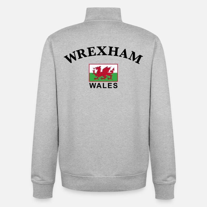 Wrexham, Pays de Galles - Sweat zippé unisexe en coton bio Stanley/Stella - gris chiné