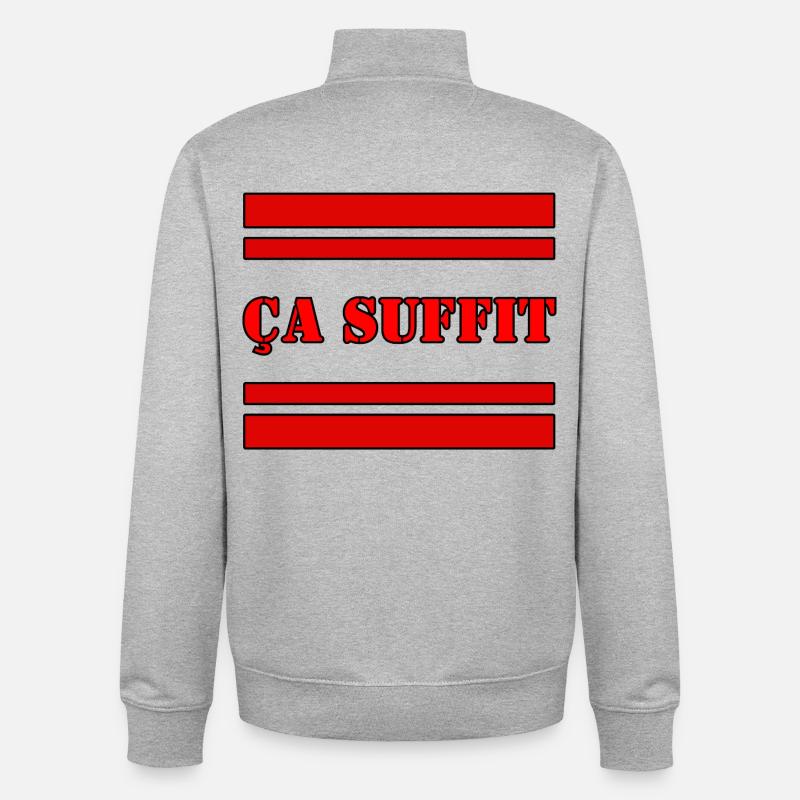 ÇA SUFFIT. - Sweat zippé unisexe en coton bio Stanley/Stella - gris chiné