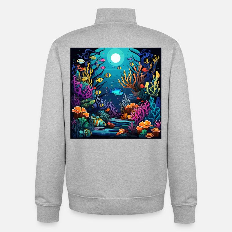 Korallenriff Unterwasserwelt - Unisex Organic Zip Sweatshirt von Stanley/Stella - Grau meliert