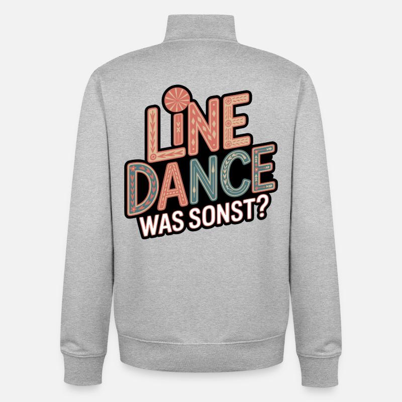 Line Dance Was Sonst? - Unisex Organic Zip Sweatshirt von Stanley/Stella - Grau meliert