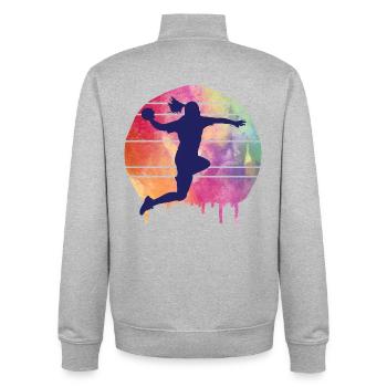 Handball player - Unisex Organic Zip Sweatshirt by Stanley/Stella - heather grey - Back - AI Model Male 185 light (185cm)