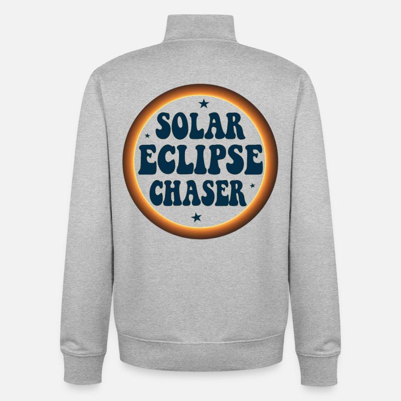Solar eclipse chaser - Unisex Organic Zip Sweatshirt von Stanley/Stella - Grau meliert